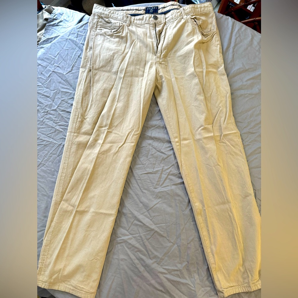 Halsey brand tan twill pants, size 38”x30”.